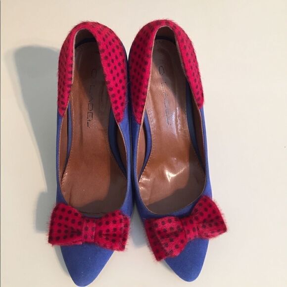 C. Label 6 Kristy blue and red polka dot pump - Picture 7 of 8